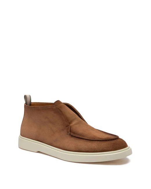 Officine Creative Brown Bones Suede Slip-On Boots for men