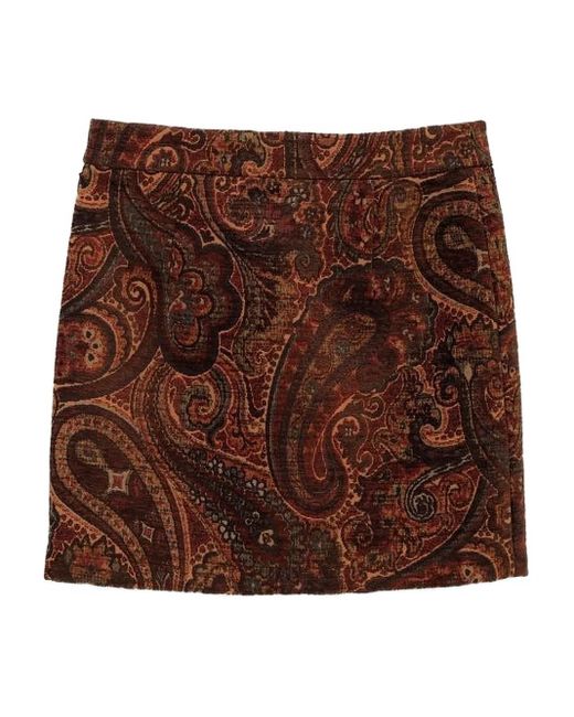 Chloé Brown Paisley-Print Mini Skirt