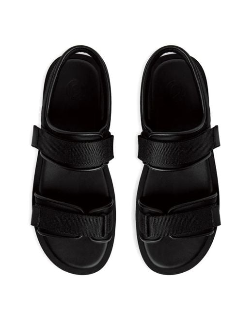 12 STOREEZ Black Touch-Strap Sandals