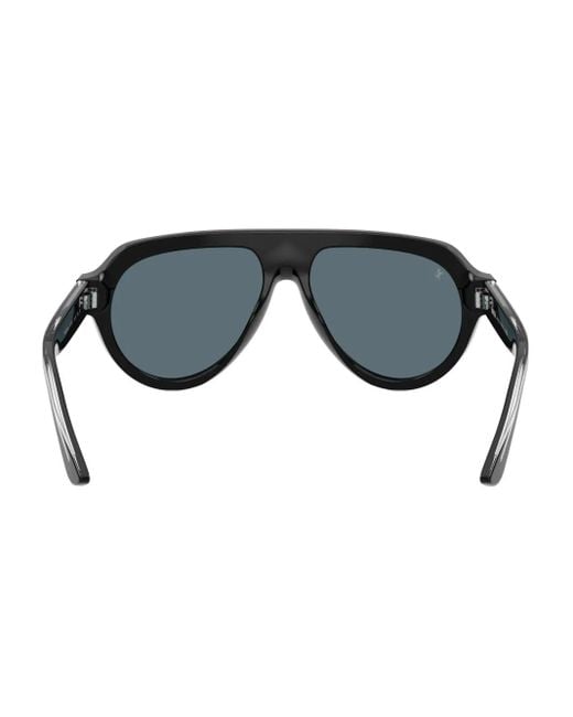 Ferrari Blue Pilot-Frame Tinted Sunglasses