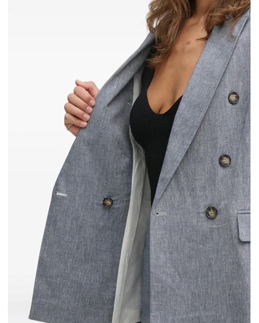 Blazer Con Doble Botonadura Ouí de color Gray