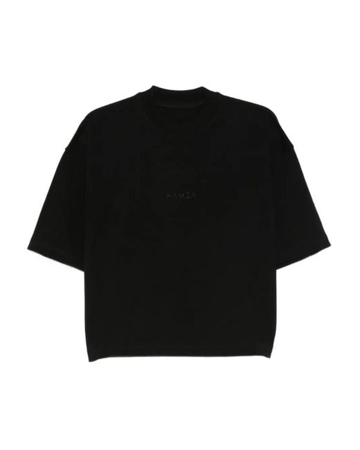 Camiseta con logo bordado Hamza de color Black
