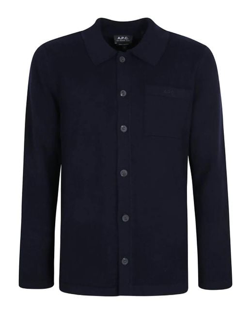 Chaqueta De Lana Con Botones A.P.C. de hombre de color Blue