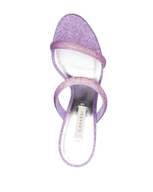 Casadei Julia Hollywood 90mm グリッター ミュール Pink