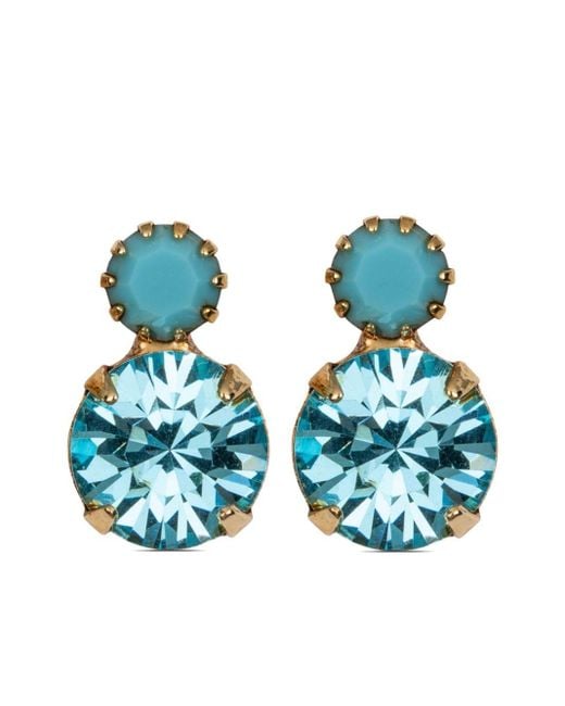 Jennifer Behr Blue Mila Crystal Drop Earrings