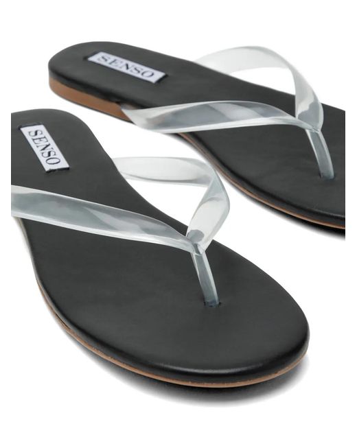 Senso White Harmony Transparent-Strap Flip-Flops