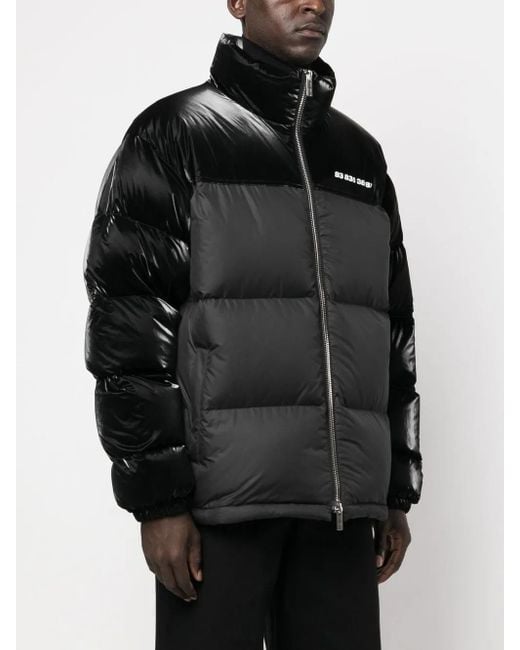 VTMNTS Black Two-Tone Feather-Down Jacket for men