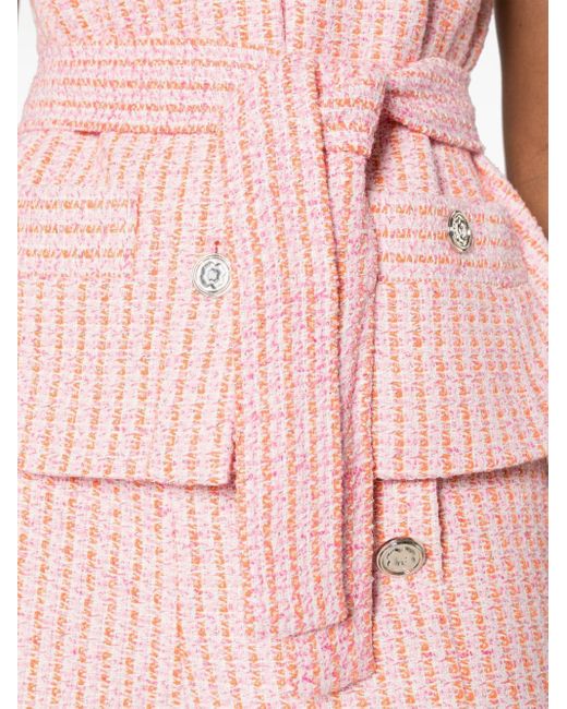 Maje Pink Tweed-Weste mit Gürtel