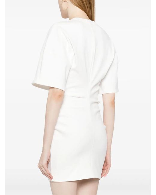 Alexander Wang White Draped Jersey Minidress