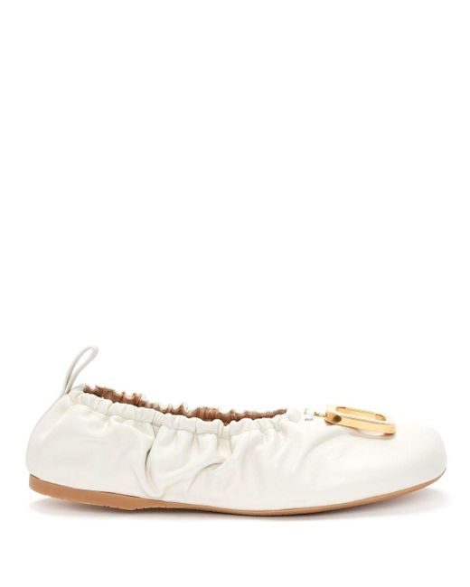 J.W. Anderson Natural Jwa Leather Ballerina Shoes