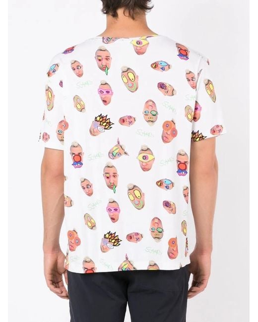 Amir Slama White Graphic-Print Cotton T-Shirt