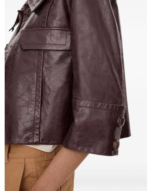 Chloé Brown Short Leather Jacket