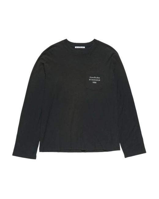 Acne Black Pocket Long-Sleeved T-Shirt