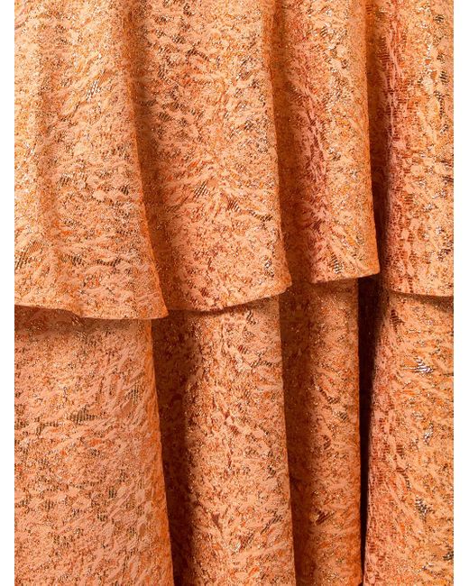 Bambah Avondjurk Met Ruches in het Orange