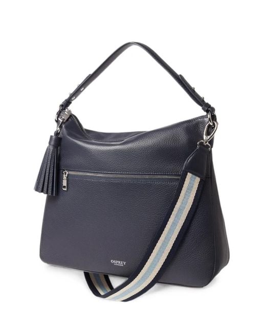Osprey Blue Stella Leather Shoulder Bag