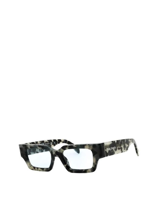 Palm Angels White Tortoiseshell-Effect Rectangle-Frame Sunglasses