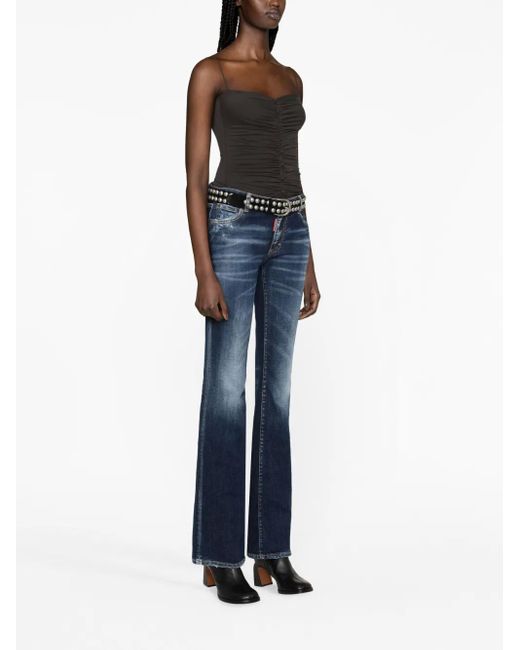 DSquared² Blue Distressed Flared Jeans
