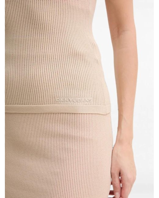 DKNY Natural Ribbed-Knit Sleeveless Top