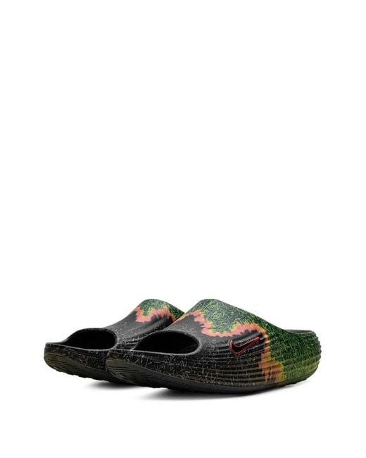 Nike Green Reactx Rejuven8 Grass-Print Slides for men