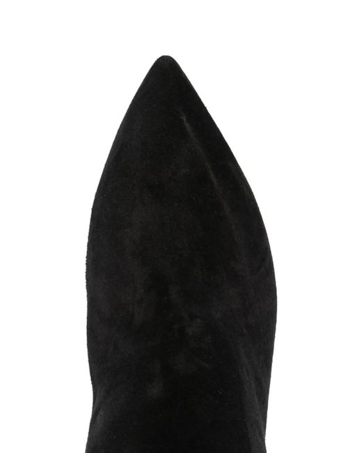 Paris Texas Black Stiletto 100Mm Thigh-Length Suede Boots