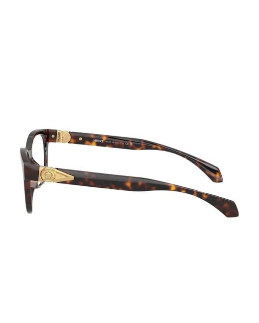 Versace Brown Medusa-Embellished Rectangle Glasses