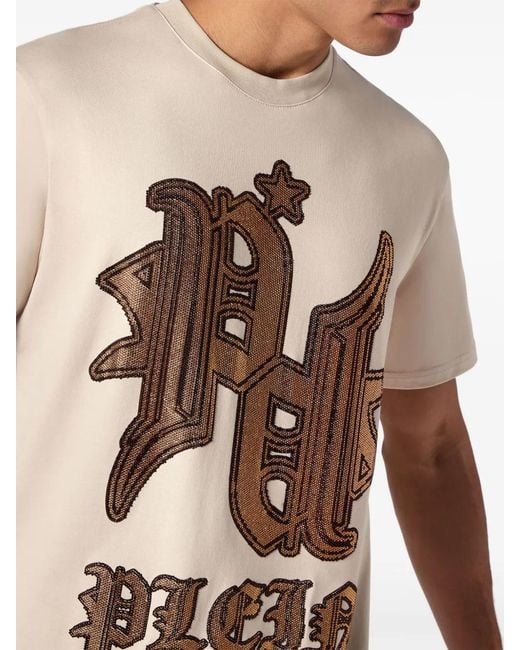 Philipp Plein Natural Tattoo Rhinestone-Embellished T-Shirt for men