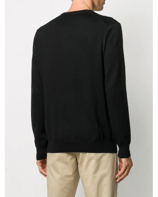 Polo Ralph Lauren Black Logo Embroidered Cotton Jumper for men