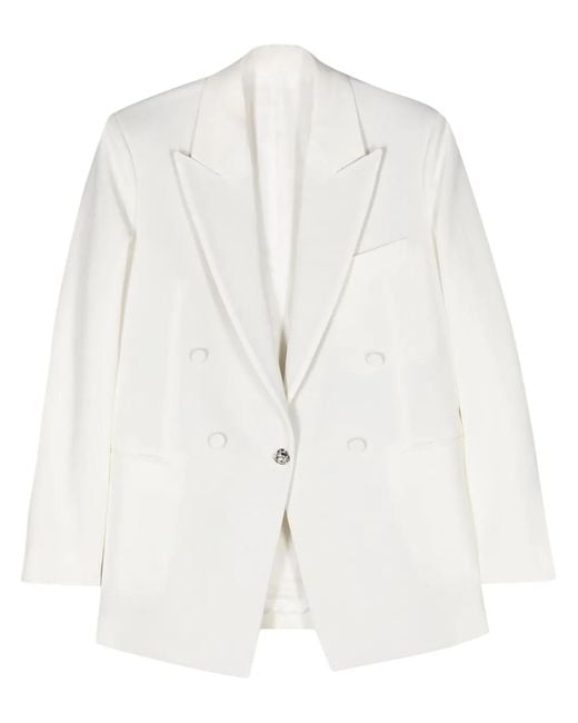Lanvin White Rose-button Single-breasted Blazer