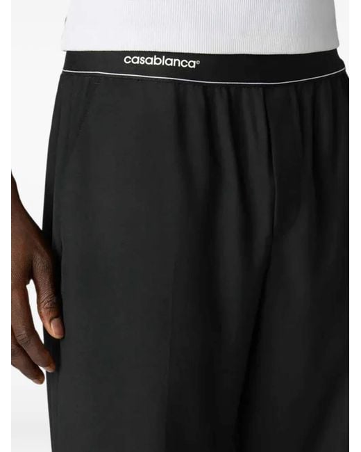 Casablanca Black Wool Sports Trousers for men