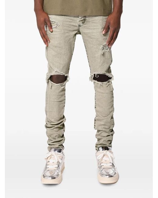 Purple Brand Natural Distressed-Effect Skinny-Fit Jeans for men