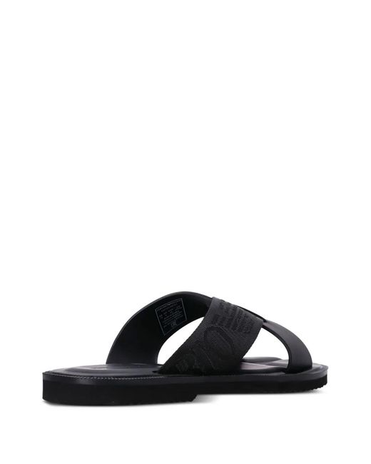 Emporio Armani Black Leather Sandals for men