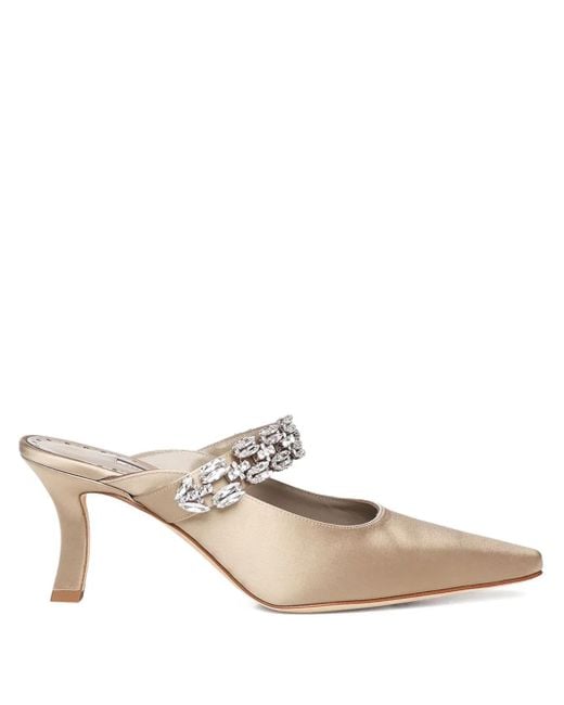 MANOLO BLAHNIK ホワイトパンプスビジュー ホワイト - マノロブラニク