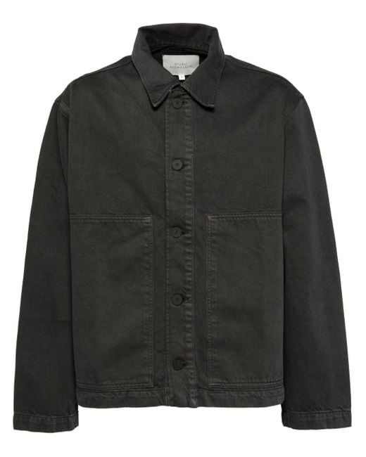 Studio Nicholson Black Tarmac Graph Denim Jacket for men