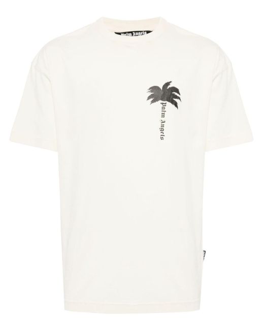 Palm Angels T-shirt Met Palmprint in het White voor heren