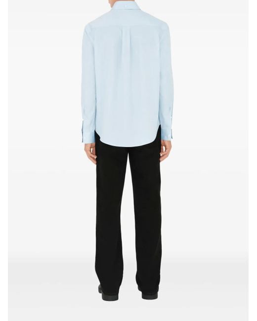 Chemise À Logo Brodé Burberry pour homme en coloris Blue