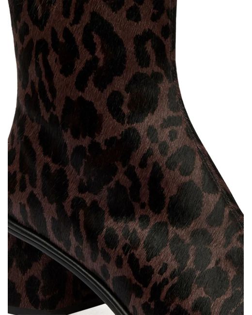 COACH Black Leopard-Print Ankle Boots