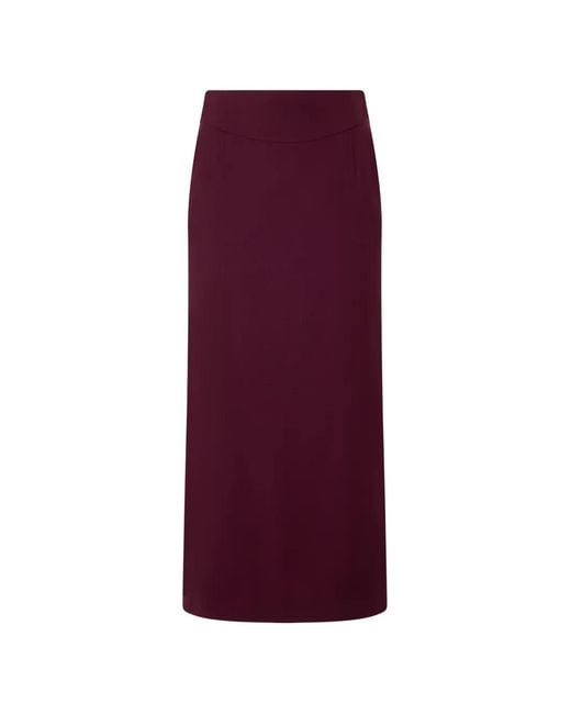 Alberta Ferretti Purple High-Waisted Midi Skirt