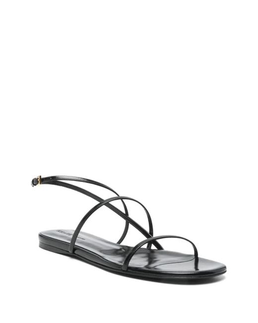 Khaite White Leather Loop Flat Sandals