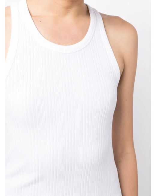 Helmut Lang White Scoop-Neck Sleeveless Top