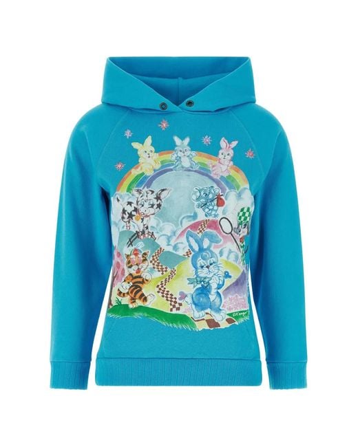 KENZO Blue Cartoon Graphic-Print Hoodie