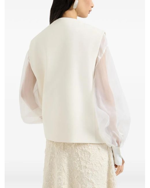 Brunello Cucinelli White Sleeveless Vest