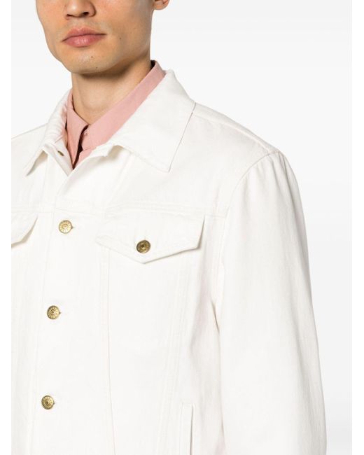 Gucci White Logo-patch Denim Jacket for men