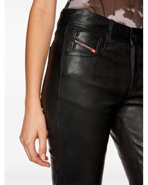 L-Stellar leather trousers di DIESEL in Black