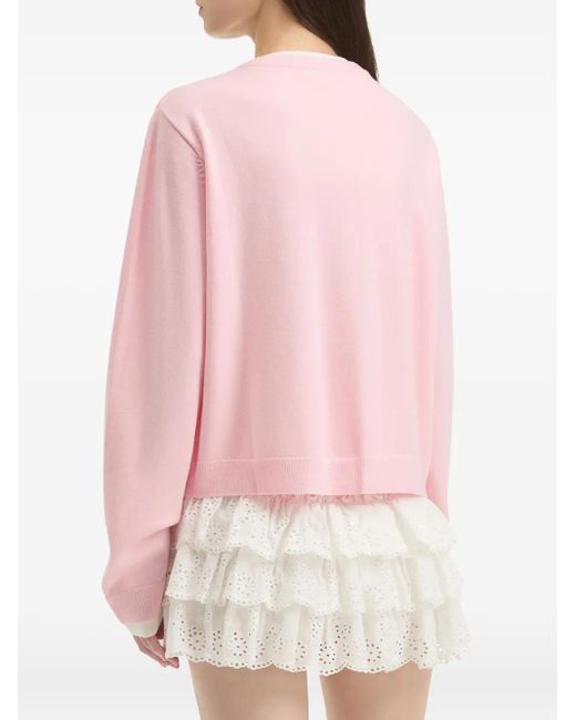 B+ AB Pink Langärmeliger Cardigan mit Knopfdetail