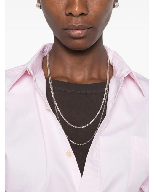 R13 Pink Split-Hem Buttoned Shirt