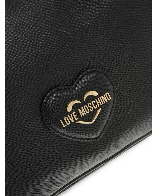 Love Moschino Black Logo-Plaque Cross Body Bag