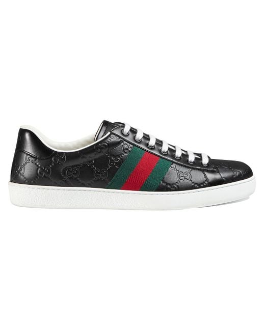 Gucci Ace herrensneaker aus signature in Black für Herren