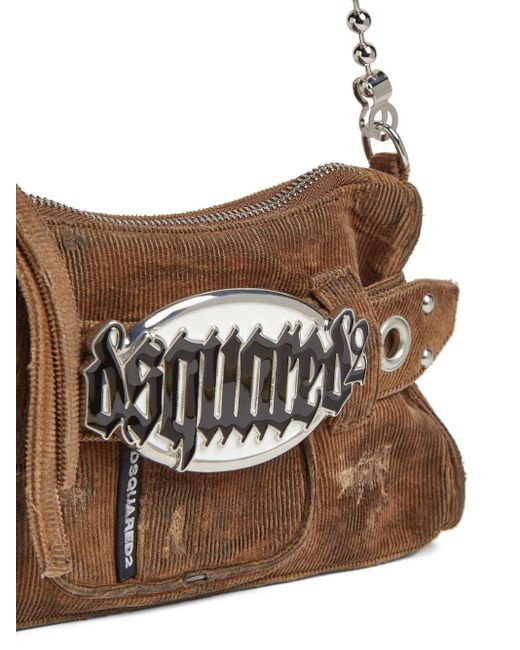 DSquared² Brown Gothic Corduroy Clutch Bag