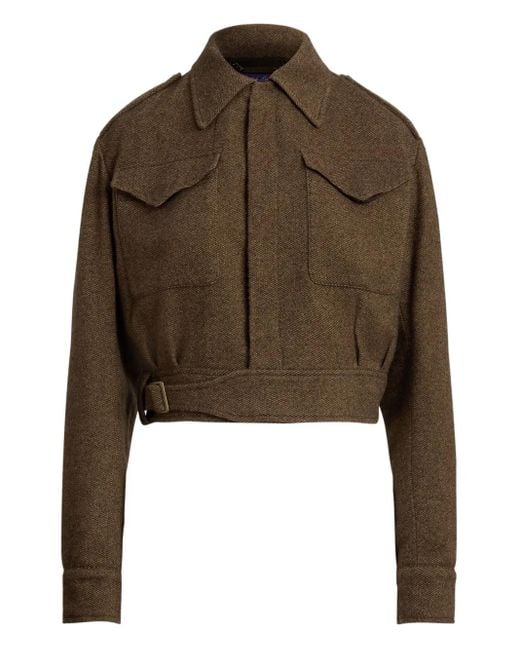 Ralph Lauren Brown Belted Flap-Pocket Jacket
