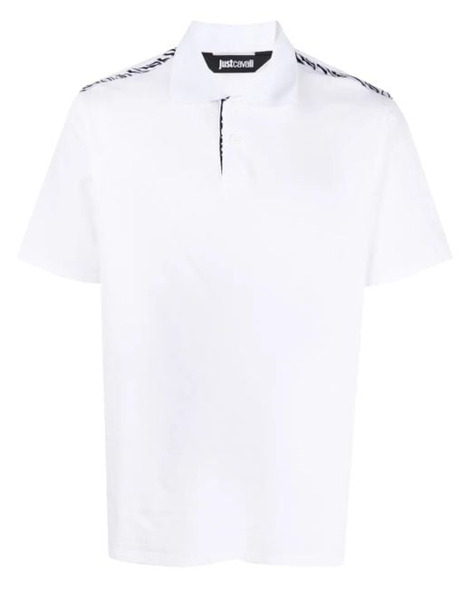 メンズ Just Cavalli アニマルプリント ポロシャツ White